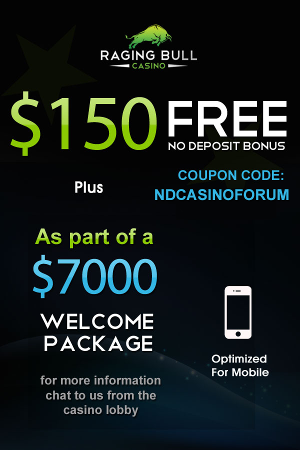 Raging Bull Mobile Casino 150 Free No Deposit Bonus